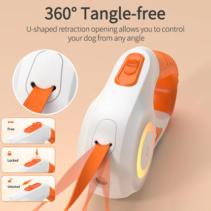 LED Retractable Dog Leash 5 m – Lighted, Tangle-Free