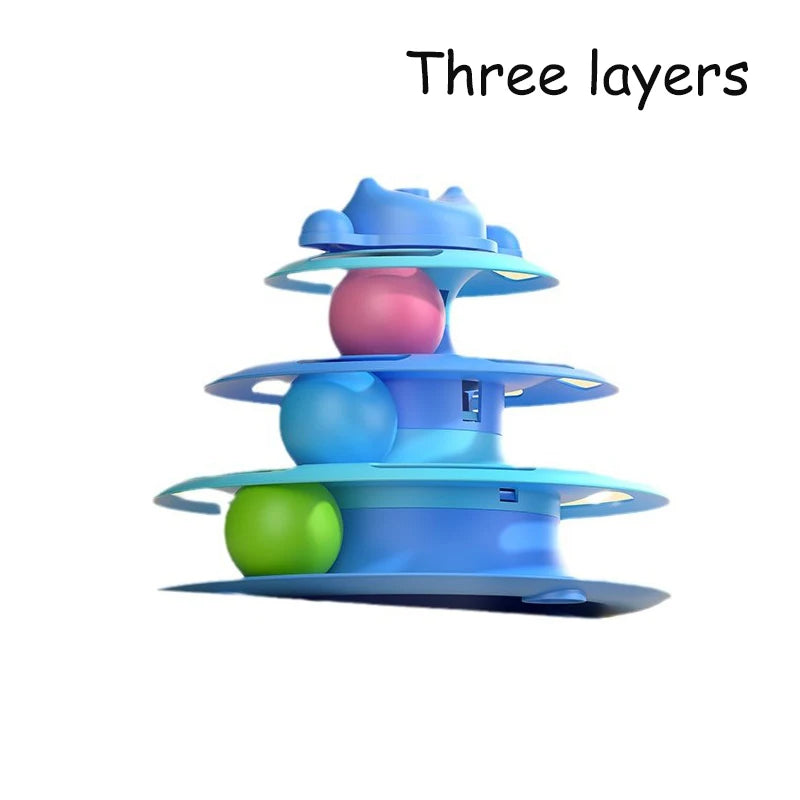 Interactive Cat Tower Track Toy With Rolling Balls