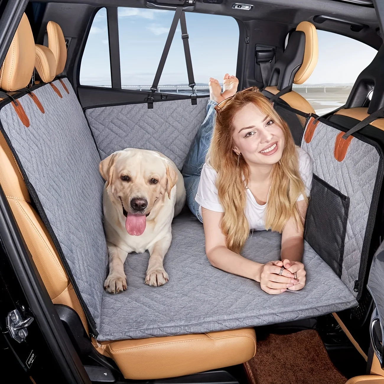Waterproof Dog Car Seat Cover Hammock Back Seat Protector