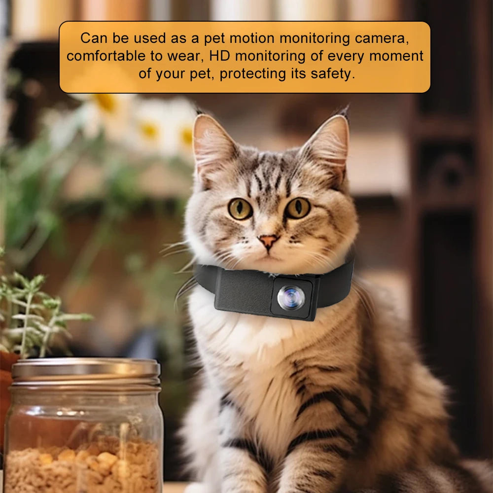 HD 1080P Pet Collar Camera With Wide-Angle Lens