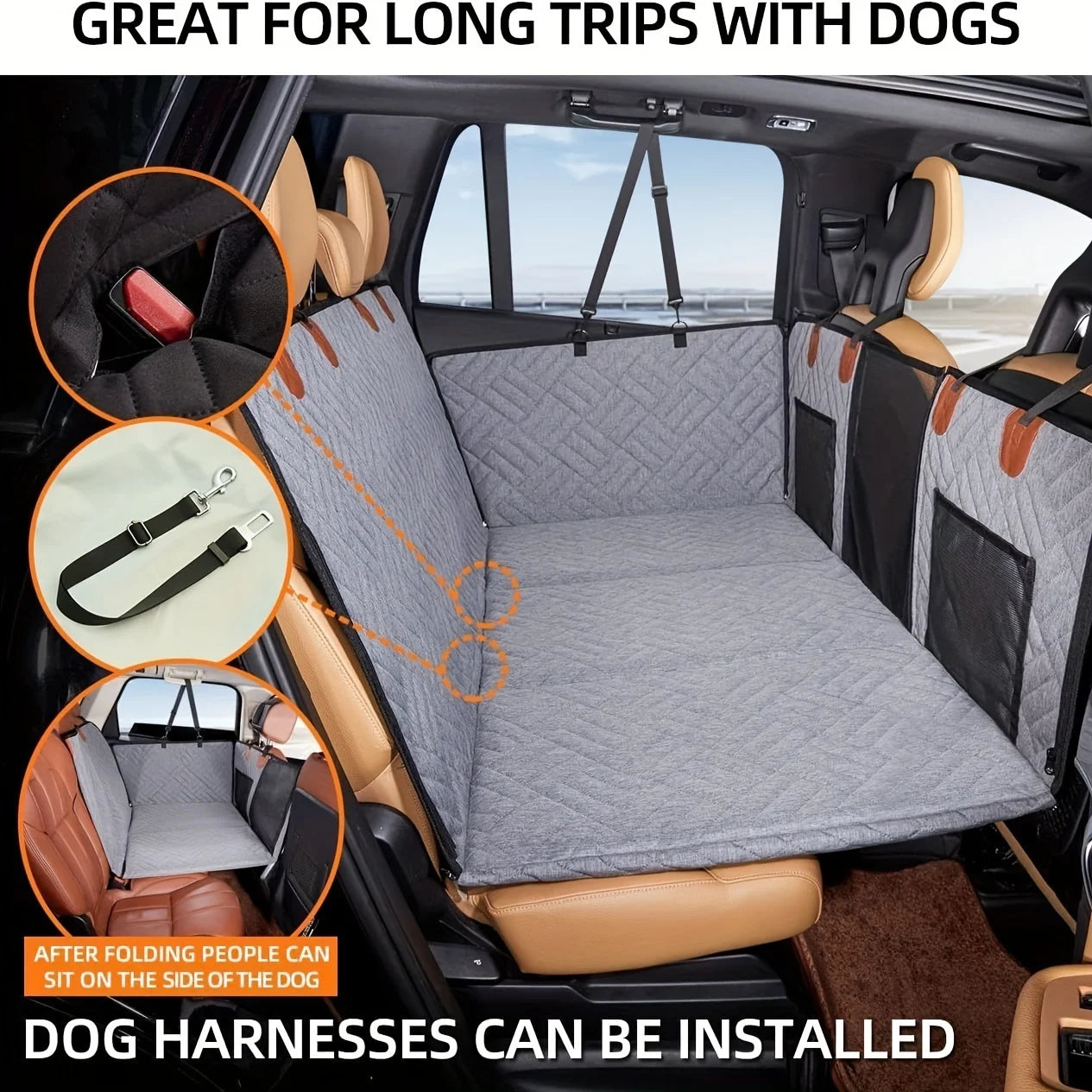 Waterproof Dog Car Seat Cover Hammock Back Seat Protector